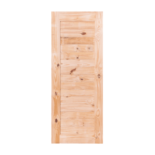 BEST  ประตูไม้สน บานทึบทำร่อง ขนาด 110x167ซม. GS-52 