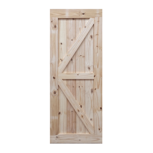 BEST ประตูไม้สน บานทึบทำร่อง(โรงนา) GB-01 90x200ซม.