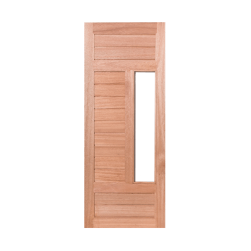 BEST ประตูไม้สยาแดง ทำร่องพร้อมช่องใส่กระจก(แบบโปร่ง) GS-62 70x200ซม.