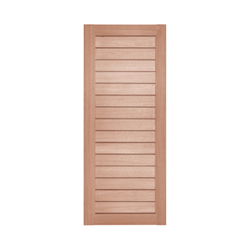 BEST ประตูไม้สยาแดง บานทึบทำร่อง GS-52 70x165ซม.