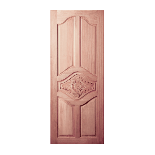 BEST ประตูไม้สยาแดง บานทึบลูกฟักแกะลาย GC-53 100x204ซม.