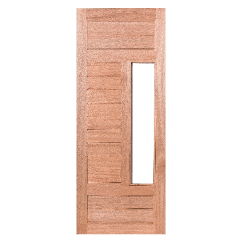 BEST ประตูไม้สยาแดงกระจกใส GS-62 100x200ซม. ทำสี