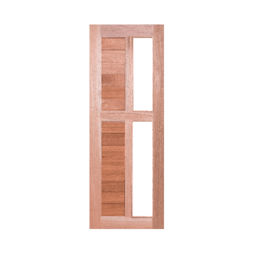 BEST  ประตูไม้สยาแดง (ไม่มีกระจก) ขนาด  90x200ซม. GS-57  ไม้ธรรมชาติ