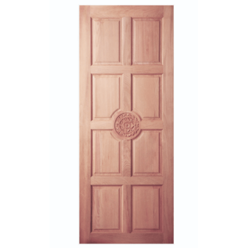 ประตูไม้สยาแดง บานทึบ 8ฟักแกะลาย GC-30 90x220cm. BEST