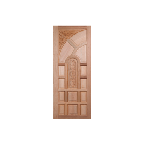 BEST ประตูไม้สยาแดงบานทึบลูกฟักแกะลาย  90x200 ซม.                        GC-02 