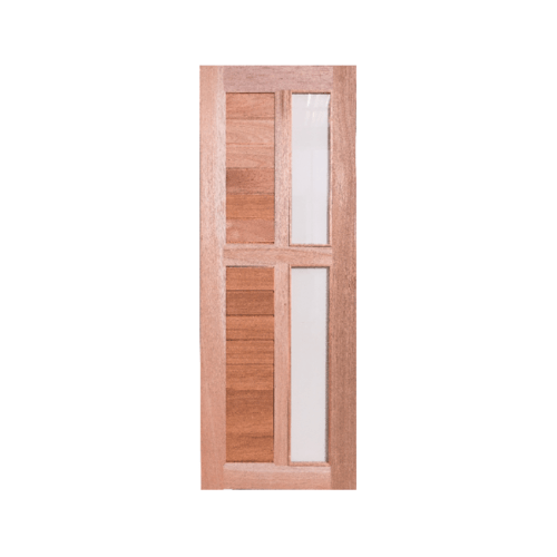 ประตูไม้สยาแดงกระจก GS-57 90x200cm.BEST