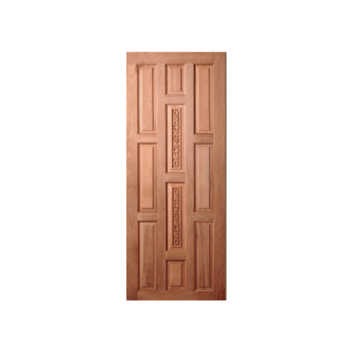 ประตูไม้สยาแดง  บานทึบลูกฟักแกะลาย GC-38 80x200cm. BEST