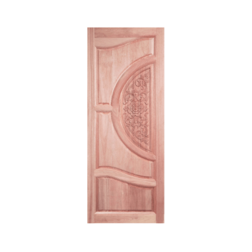 ประตูไม้สยาแดง บานทึบลูกฟักแกะลาย GC-07 80x210cm. BEST
