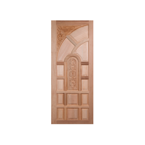 ประตูไม้สยาแดง บานทึบลูกฟักแกะลาย GC-02 89x240cm. BEST