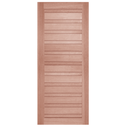 ประตูไม้สยายแดง บานทึบทำร่อง GS-53 80x205cm. BEST