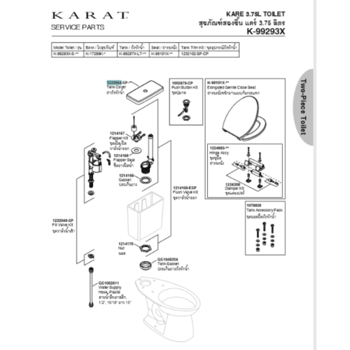 Karat เฉพาะฝาหม้อน้ำ รุ่น แคร์ 1220064-SP-WK