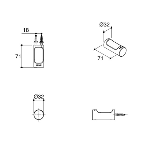 ขอสำหรับแขวนผ้า  JULY รุ่น K-45394T-CP  KOHLER