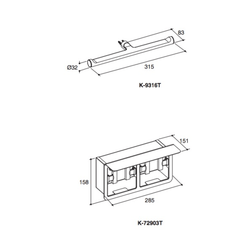 ที่ใส่กระดาษชำระคู่แบบมีฝาปิด  JULY รุ่น K-72903T-S KOHLER