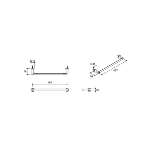 ราวแขวนผ้าเดี่ยว18 KUMIN รุ่น K-97878T-CP KOHLER