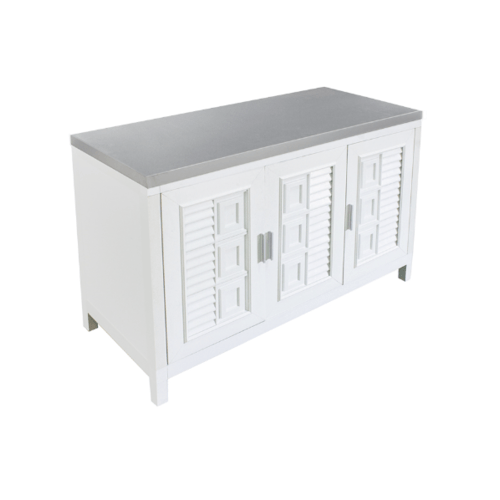 ADVANCED ตู้พร้อมท็อปสเตนเลสหน้าเรียบ 120x50x80 ซม. C1T-5012 สีขาว