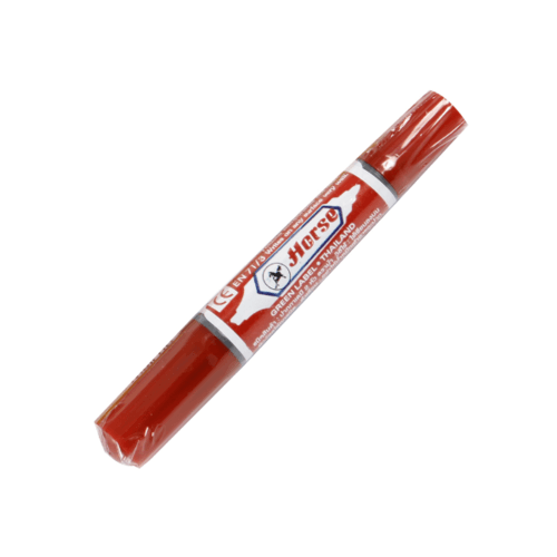 ปากกาเคมี 2หัว สีแดง ตราม้า 