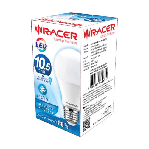 RACER หลอด LED Bulb 10.5W E27 DL 6500K รุ่นเคที A60