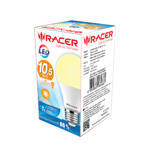 RACER หลอด LED Bulb 10.5W E27 WW 3000K รุ่นเคที A60