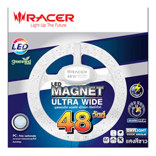 RACER ชุดหลอดไฟแอลอีดีแม็กเนท 48 วัตต์ รุ่นอัลตร้าไวด์ แสงขาว