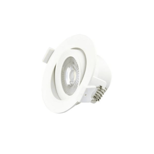 RACER โคมดาวน์ไลท์ LED แบบฝังฝ้าหน้ากลม 3.5นิ้ว 5W ปรับองศาได้ แสงเดย์ไลท์ สีขาว