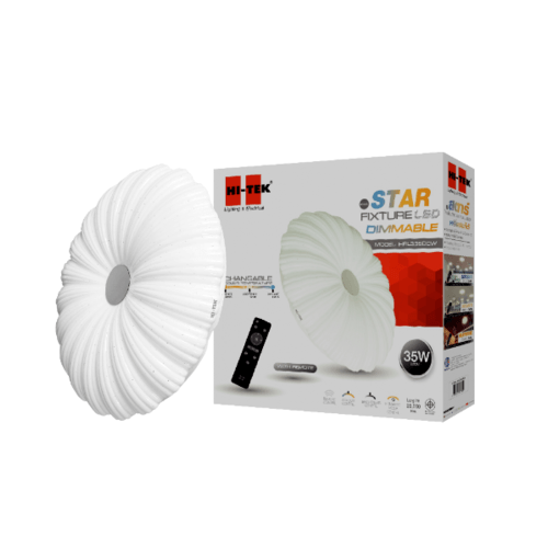 HI-TEK ชุดโคมเพดานกลม LED STAR 35W เปลี่ยนได้ 3 แสง หรี่แสงได้ พร้อมรีโมท รุ่น HFIL335DCW