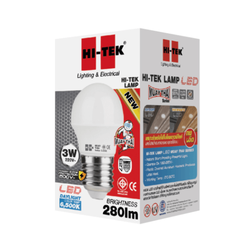 HI-TEK หลอด LED มวยไทย Series ขั้วเกลียว E27 3W รุ่น HLLM27003D แสงขาว