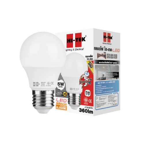 HI-TEK หลอด LED มวยไทย Series ขั้วเกลียว E27 5W รุ่น HLLM27005W แสงนวล