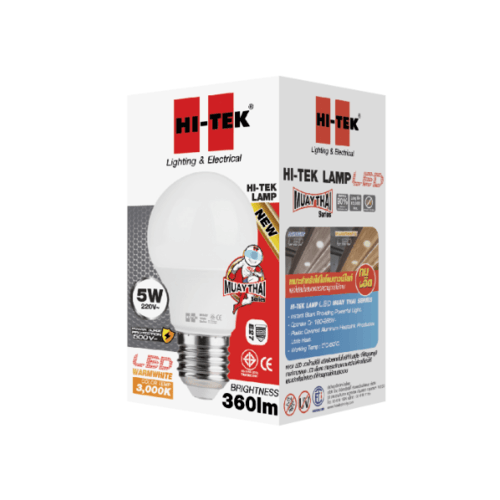 HI-TEK หลอด LED มวยไทย Series ขั้วเกลียว E27 5W รุ่น HLLM27005W แสงนวล