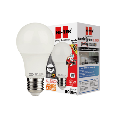 HI-TEK หลอด LED มวยไทย Series ขั้วเกลียว E27 10W รุ่น HLLM27010W แสงนวล
