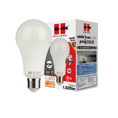 HI-TEK หลอด LED มวยไทย Series ขั้วเกลียว E27 20W รุ่น HLLM27020W แสงนวล