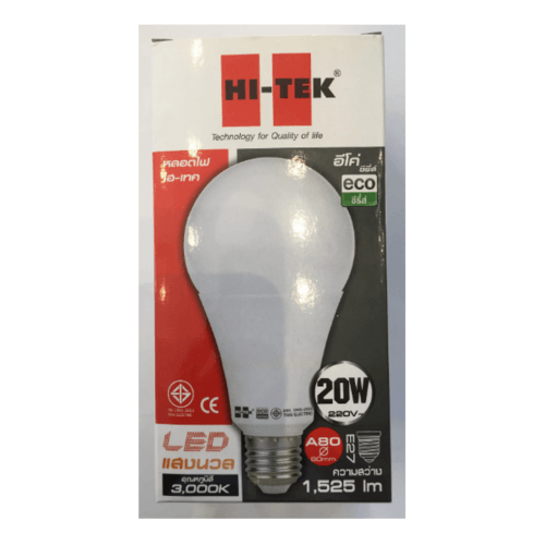 HI-TEK หลอดไฟแอลอีดีทรงเอ E27 20W รุ่น HLLEA2720W แสงวอร์มไวท์