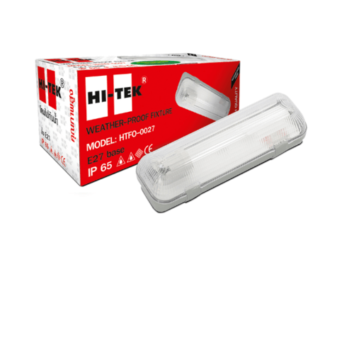HI-TEK โคมไฟกันน้ำฟลูเรสเซนต์ ขั้ว E27 (โคมเปล่า) สีขาว
