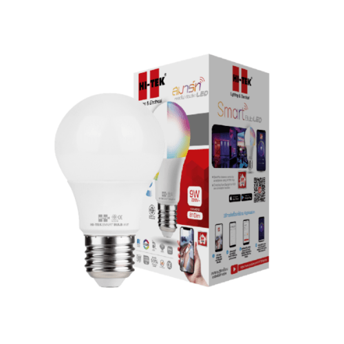 HI-TEK หลอด LED SMART BULB 9W มวยไทย หรี่ได้ แสงขาวและ RGB WIFI รุ่น HSLL279RGB