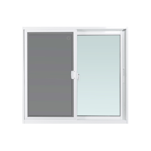 ENZO หน้าต่างบานเลื่อน ขนาด 120x110 cm. พร้อมมุ้งลวด กระจกเขียว 5 มม. EZ-SS1211 สีขาว