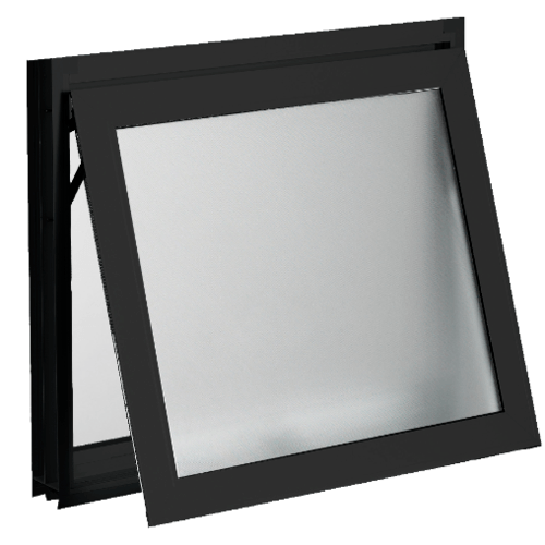 TRUSTAND (ENZO) หน้าต่างอะลูมิเนียม บานกระทุ้งเดี่ยว W3 60x60ซม. สีดำ พร้อมมุ้ง