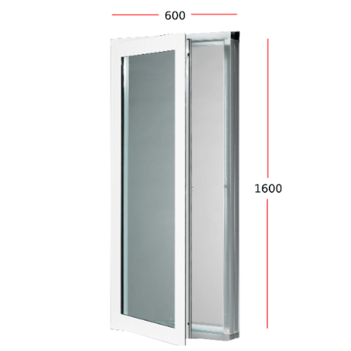 TRUSTAND (ENZO) หน้าต่างอะลูมิเนียม บานเปิดเดี่ยว (มือจับขวา) W4 60x160ซม. สีขาว พร้อมมุ้ง