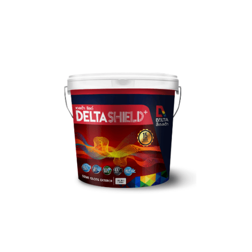 Delta สีน้ำอะครีลิค เดลต้าชิลด์พลัส ทาภายนอก กึ่งเงา เบส A 9 ลิตร