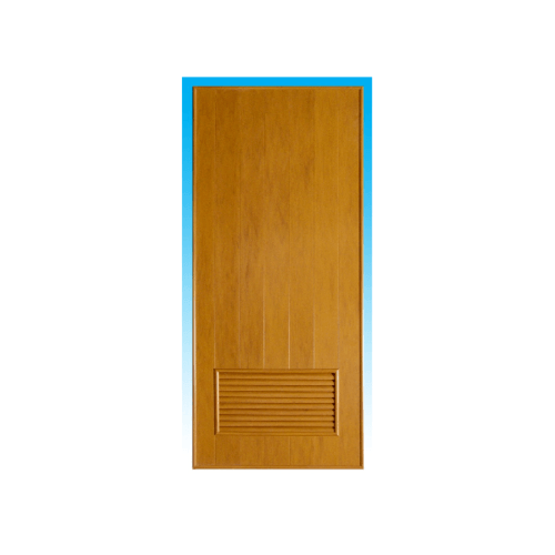 CHAMP ประตูพีวีซี พร้อมเกล็ดระบายอากาศ P2 60x200ซม. สีลายไม้สักทอง (ไม่เจาะ)