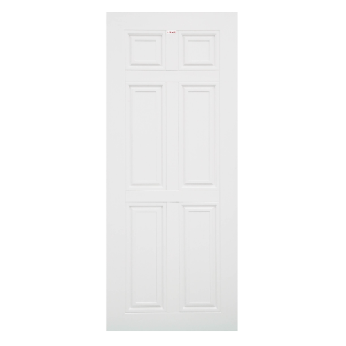 CHAMP ประตู UPVC 6 หักตรง ขนาด 90cm.x200cm. (ไม่เจาะ)  MU-1 สีขาว