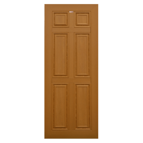 ประตู PVC MW1-WPC 90cm.x200cm. สีสักทอง ไม่เจาะ CHAMP