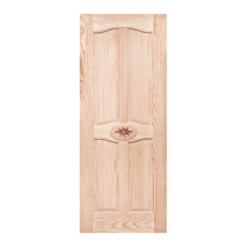 ประตูไม้สนNz บานทึบ 4ฟักปีกนก INLAY-18 80x200cm. WINDOORS