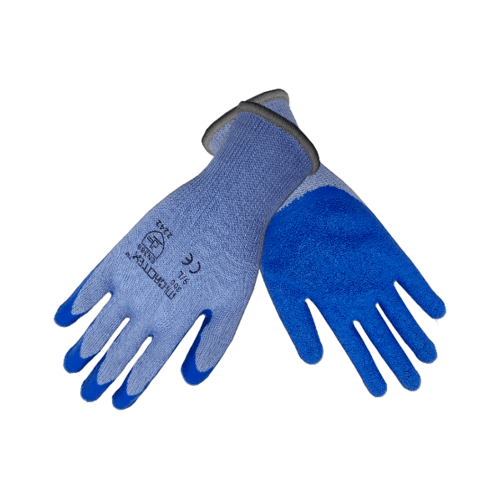 MICROTEX ถุงมือถักเคลือบยางกันบาด ขนาด 9 นิ้ว สีฟ้า (L)