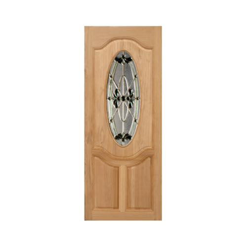 ประตูไม้เนื้อแข็ง ลูกฟักพร้อมกระจก ORCHID-08 90x220ซม. MAZTERDOOR