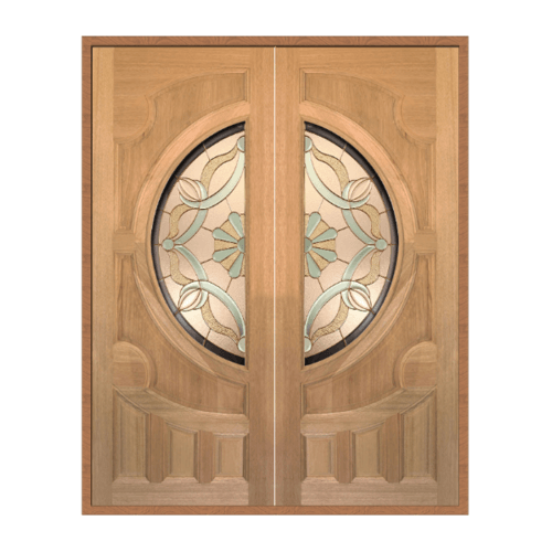 ประตูกระจกไม้เนื้อแข็ง  vanda-02 ขนาด (100x200)