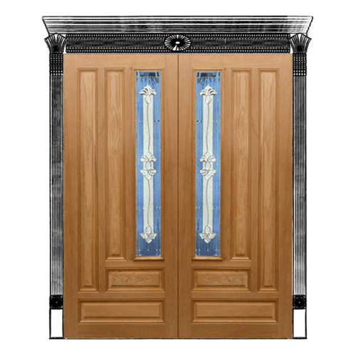 ประตูไม้สยาแดง Jasmine-09A ขนาด 80x200 cm.