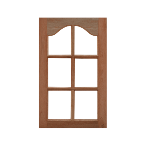 MAZTERDOOR บานหน้าต่างไม้สยาแดงปีกนก (กระจก6ช่อง) ขนาด 60x100ซม. - 