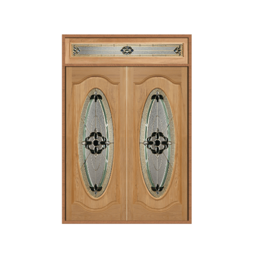 MAZTERDOOR  ประตูไม้สยาแดง ลูกฟักพร้อมกระจก  (Set 2) ขนาด 160x240ซม. Orchid-06 