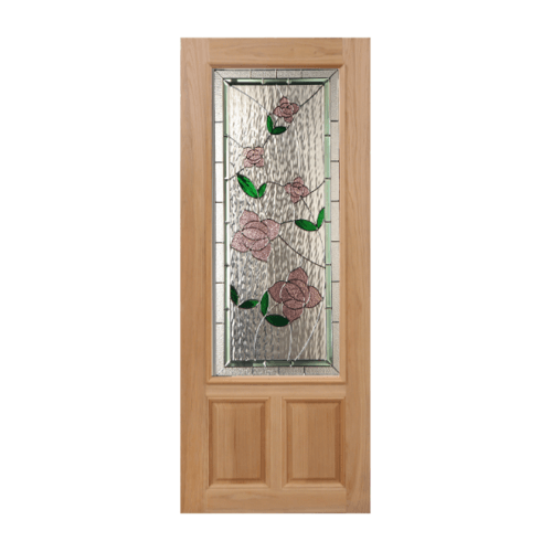 ประตูไม้นาตาเซีย Lotus-09 ขนาด 90x200 cm.