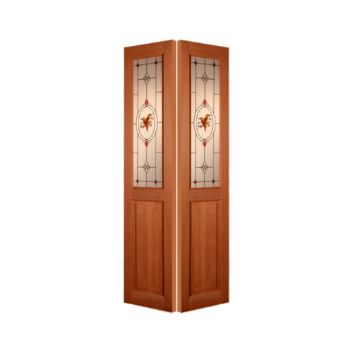 ประตูกระจกไม้สยาแดง SL 01/2 50X210 cm.