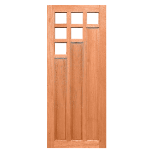 ประตูกระจกไม้สยาแดง MD 60/1 80x200 cm.